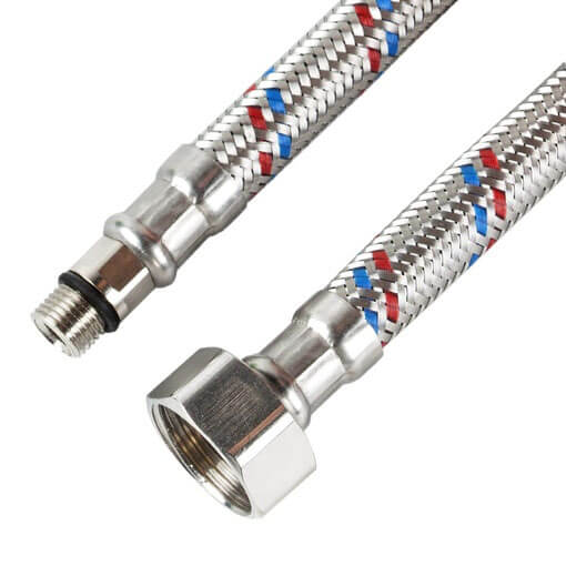 Гибкая подводка для смесителя (нерж. сталь) 1/2"хМ10 1,0м пара