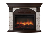 Портал Firelight Torre 30S камень белый, шпон темный дуб