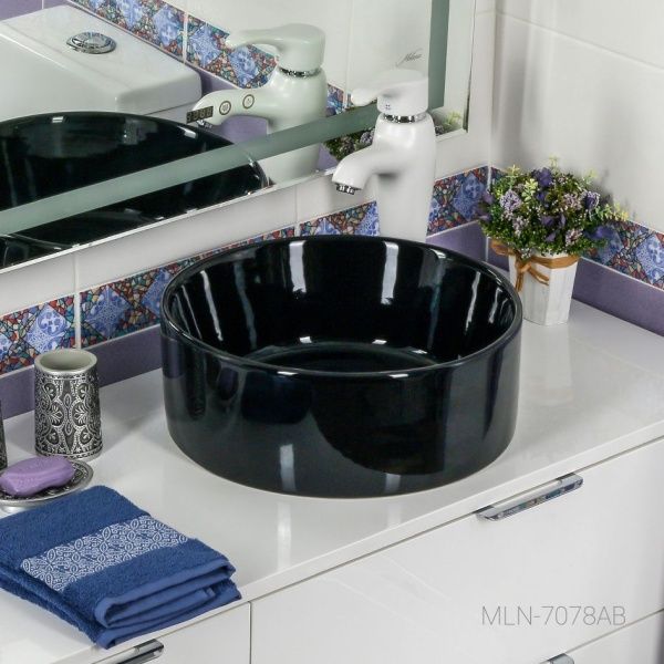Накладная раковина melana mln-7078ab (черная)