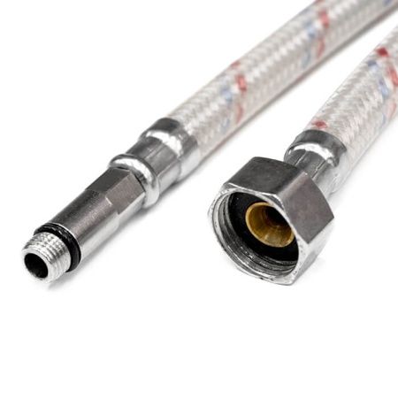 Гибкая подводка для смесителя (нейлон + ПВХ) 1/2"хМ10 0,8м пара