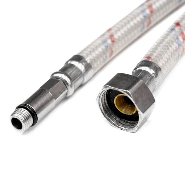 Гибкая подводка для смесителя (нейлон + ПВХ) 1/2"хМ10 0,8м пара