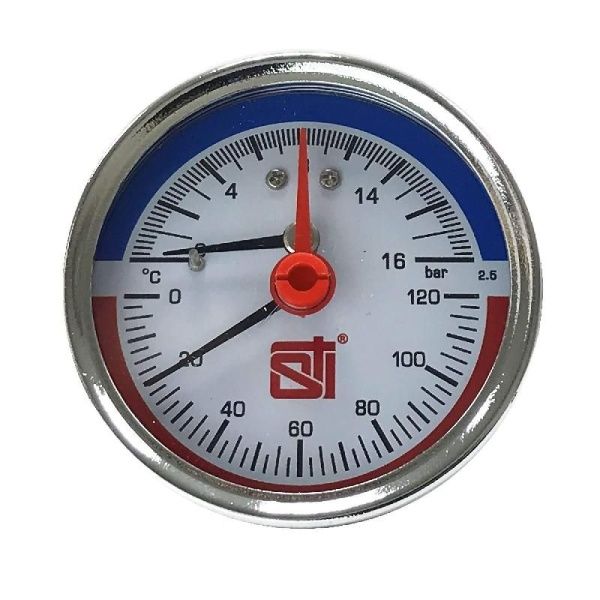 Термоманометр аксиальный STI ∅63 120°C 16 bar УП (G½")