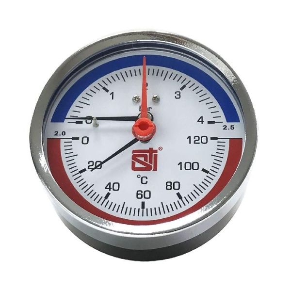 Термоманометр аксиальный STI ∅80 120°C 4 bar УП (G½")