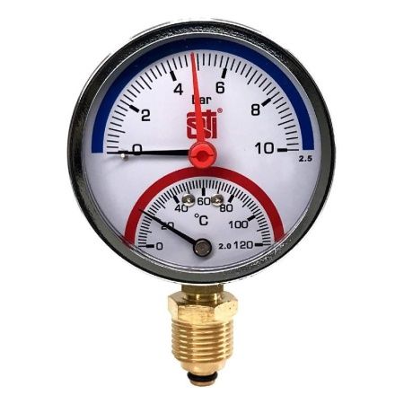 Термоманометр радиальный STI ∅80 120°C 10 bar УП (G½")