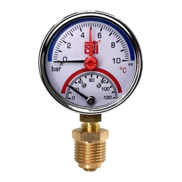 Термоманометр радиальный STI ∅63 120°C 10 bar УП (G½")